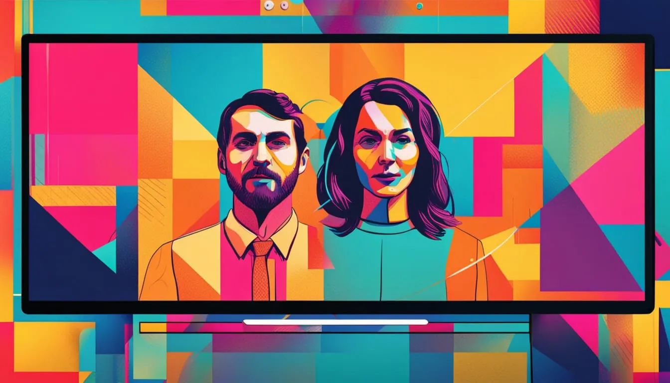 Homem e mulher lado a lado em um monitor