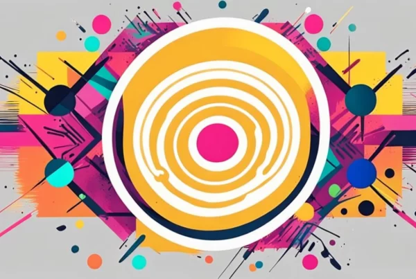 Imagem de gráfico colorido abstrato com círculo branco no meio